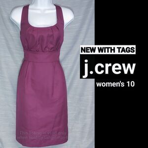 NWT j.crew Dress Purple Sydney Cotton Cady Minimalist NEW